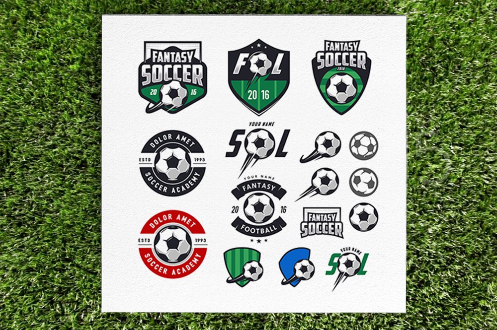 Soccer logos and design elemens cover image.