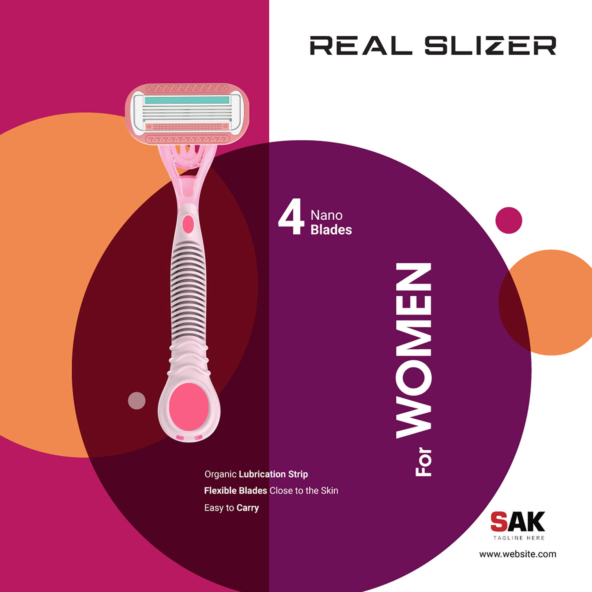 Brochure of a women's electric razor.