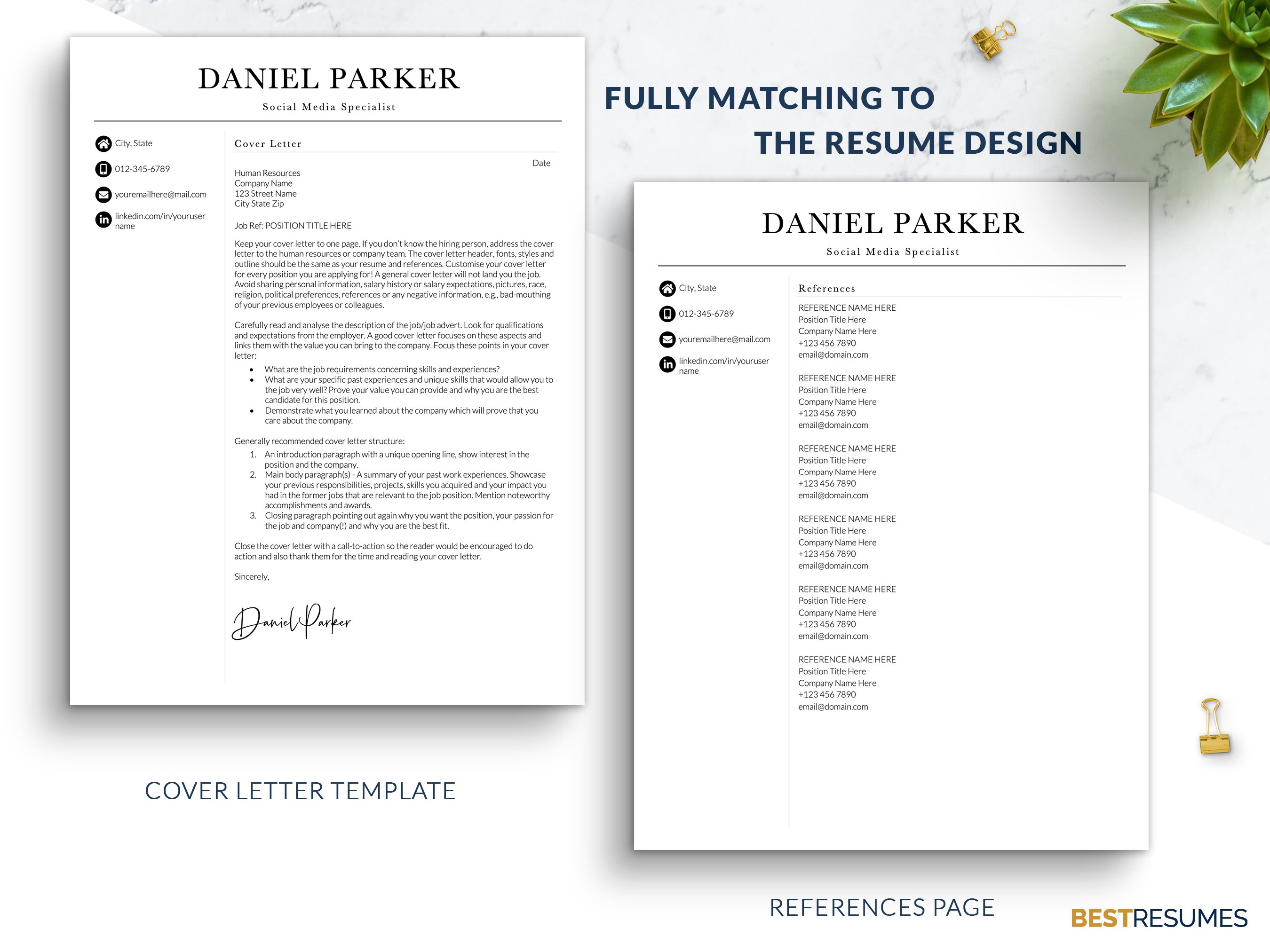 social media marketing resume template cover letter references daniel parker 934