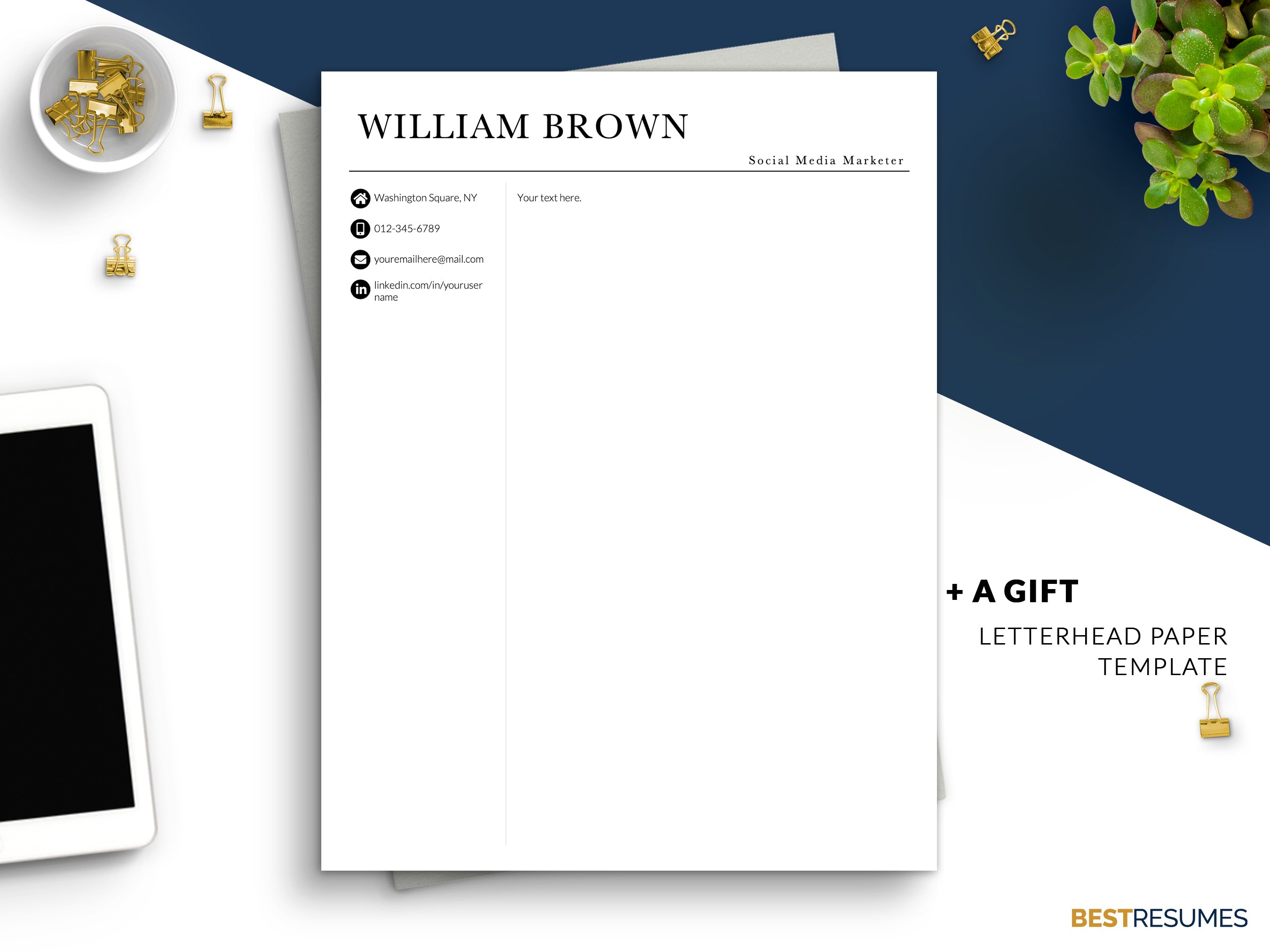 social media marketing resume template letterhead template william brown 301