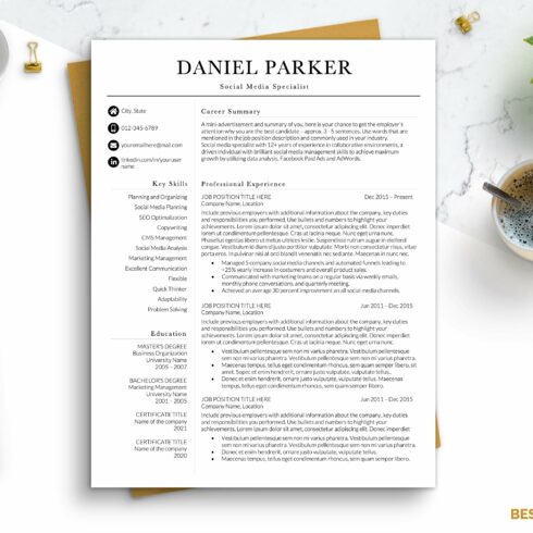 Executive CV/Resume Template Word cover image.
