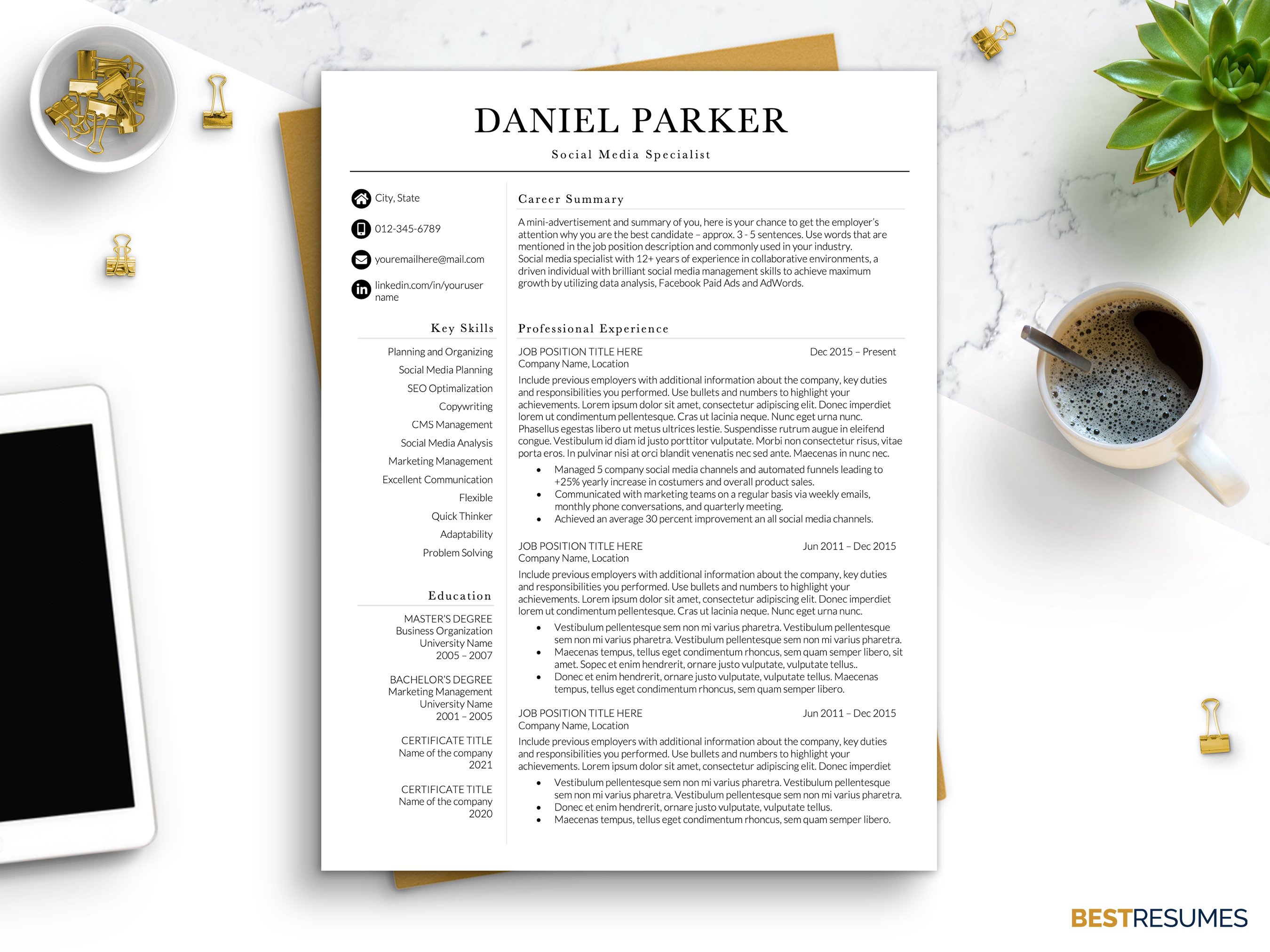 Executive CV/Resume Template Word cover image.