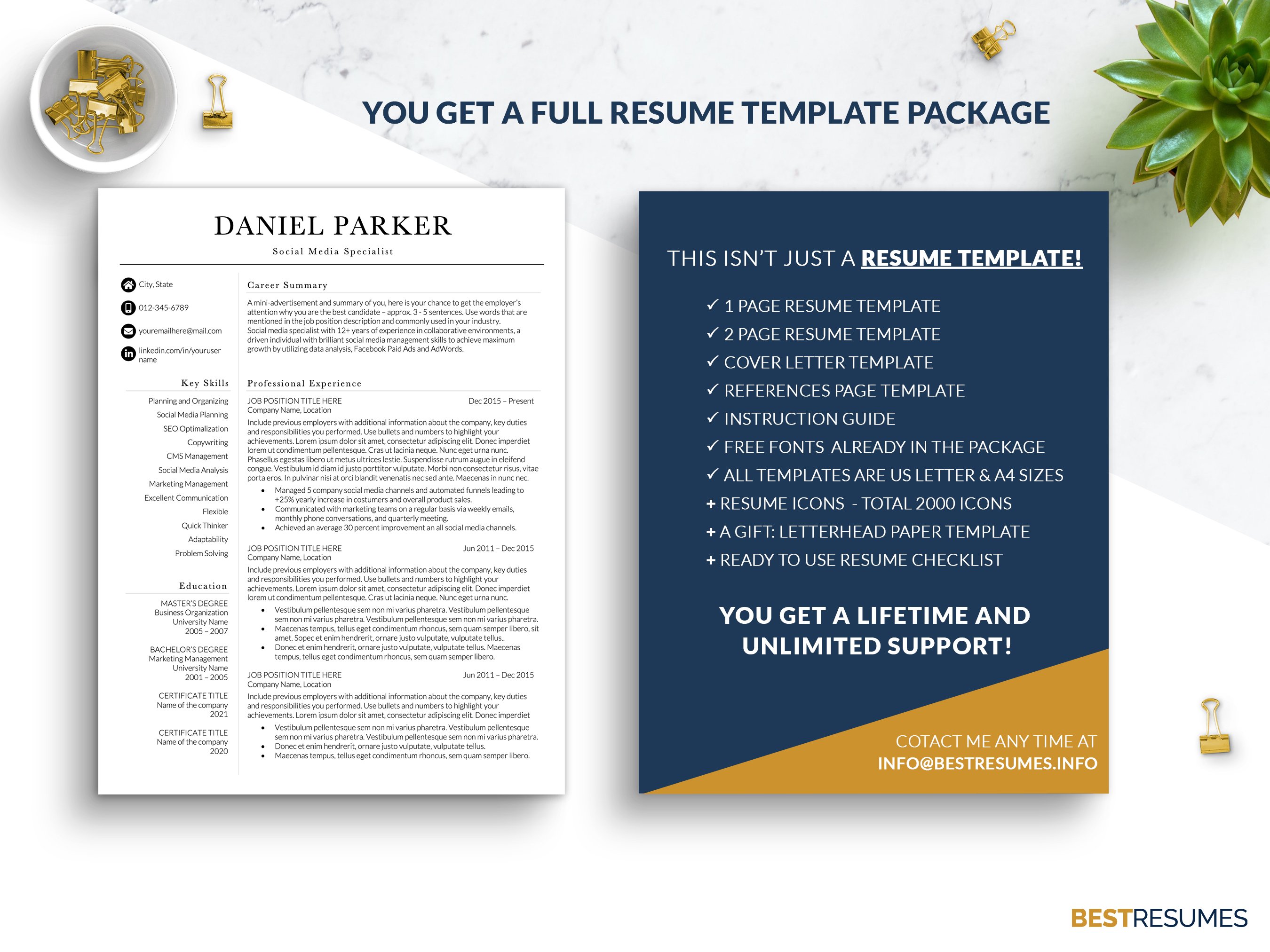 social media marketing resume template resume package daniel parker 324