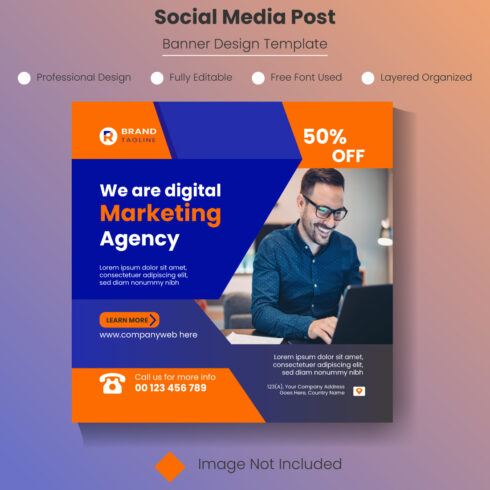 Corporate Digital Marketing Social Media Post Template Design cover image.