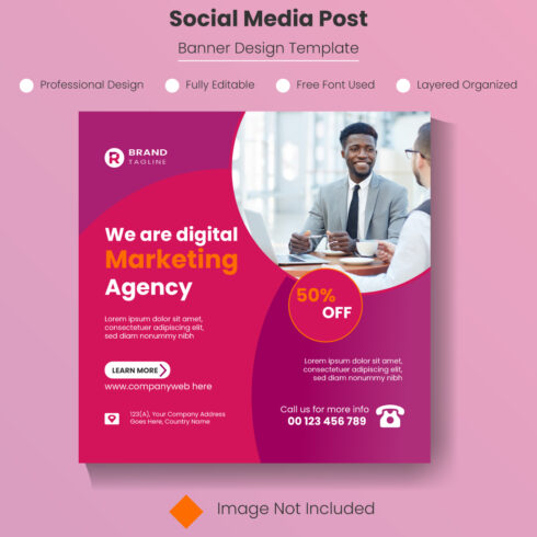 Corporate Digital Marketing Social Media Post Template Design cover image.