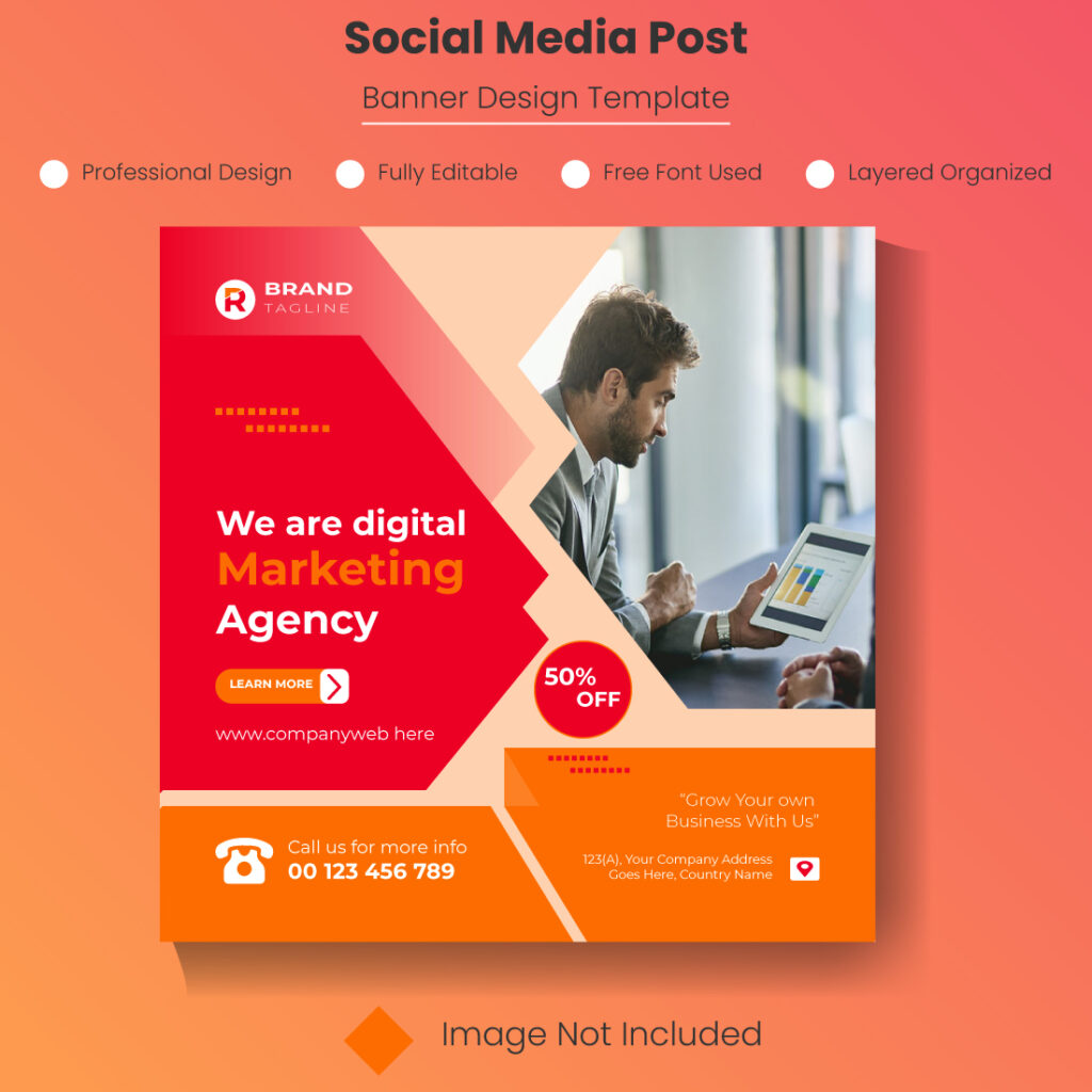 Corporate Digital Marketing Social Media Post Template Design ...