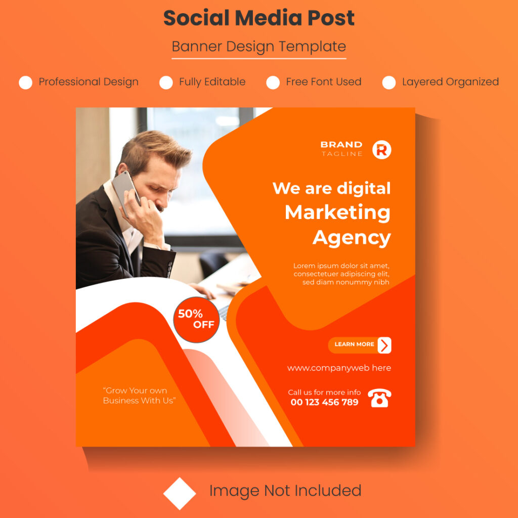 Corporate Digital Marketing Social Media Post Template Design ...