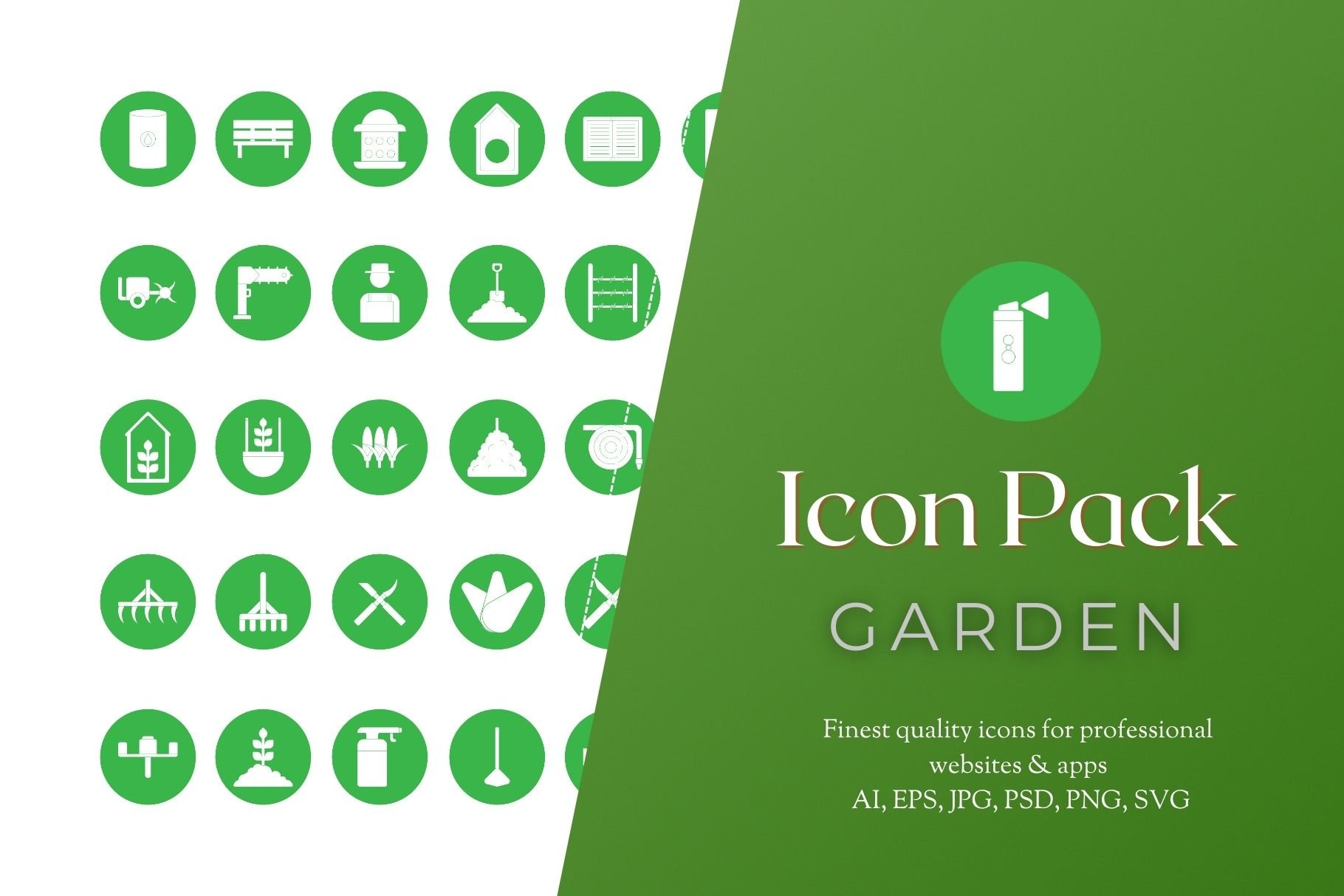 Icon Pack: 50 Garden Icons cover image.