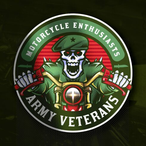 Soldier Skull Biker Emblem Logo cover image.