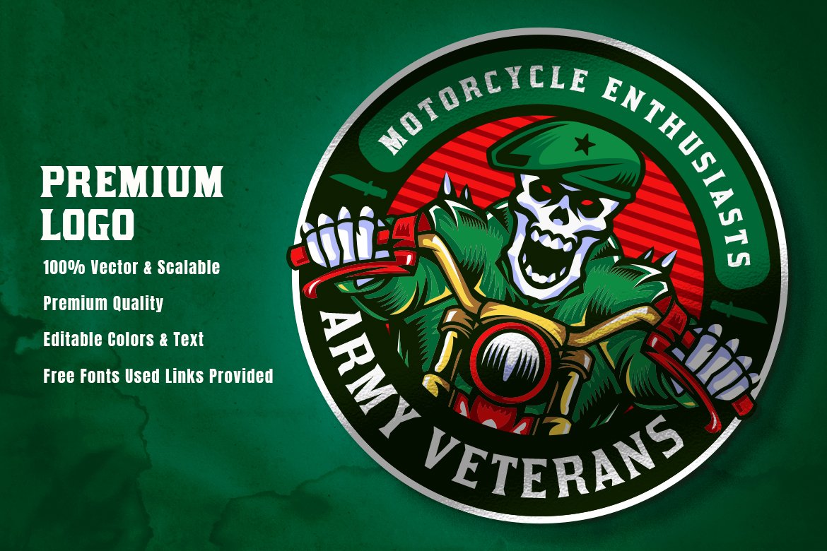 soldier skull biker emblem logo preview2 190
