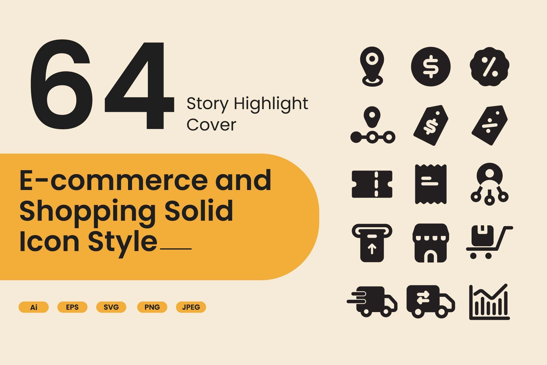 E-commerce Solid Icon Style cover image.