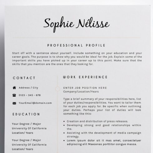 Professional Resume Template cover image.