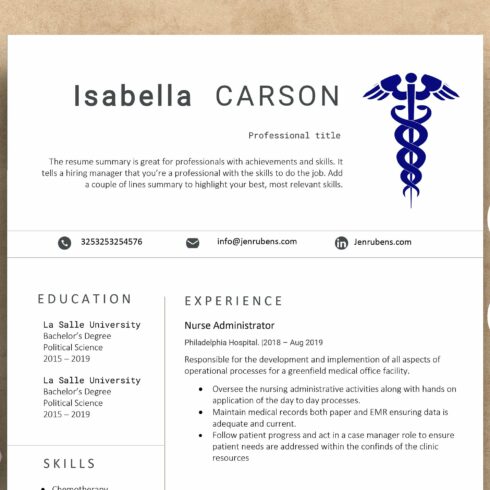 Nurse resume template  & CV Word cover image.