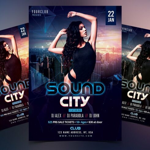 Sound City - PSD Flyer Template cover image.