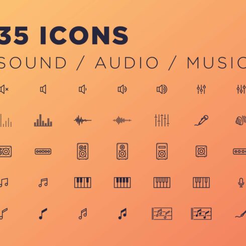35 Sound/Audio/Music Icons cover image.