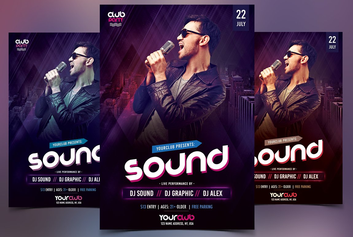 Sound - Club PSD Flyer Template cover image.