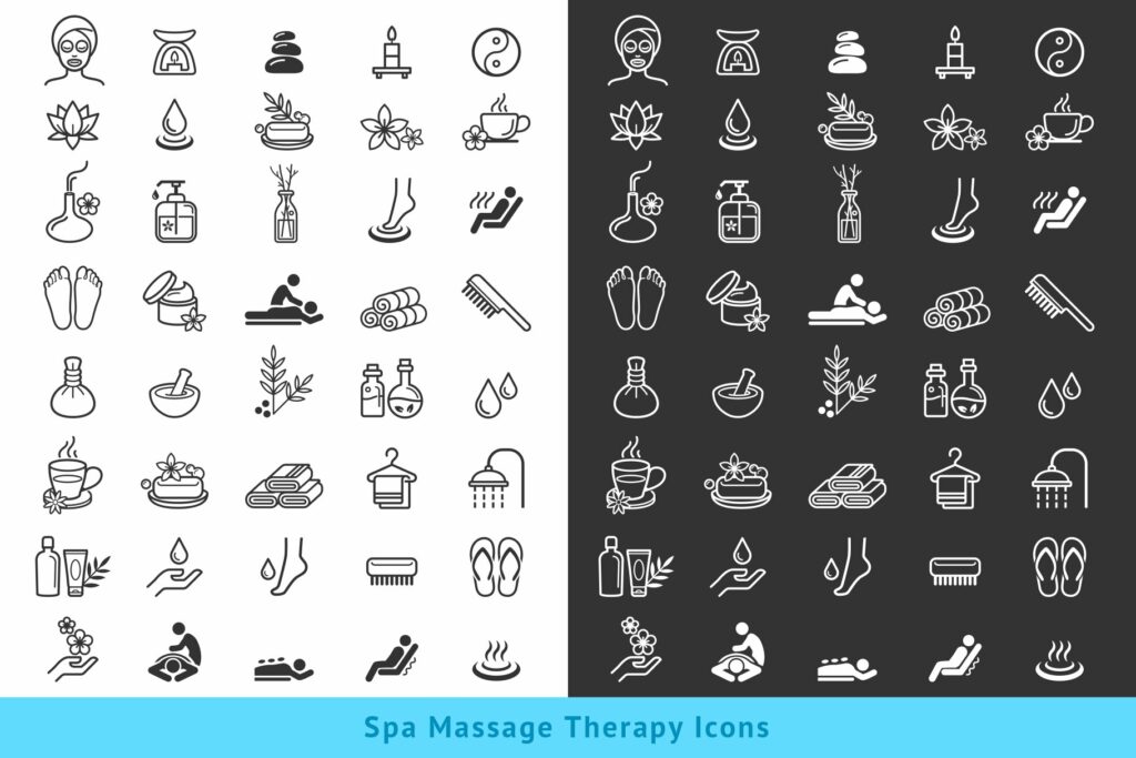Spa Massage Therapy Cosmetics Icons – MasterBundles