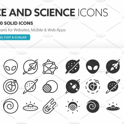 Space and Science Icons cover image.