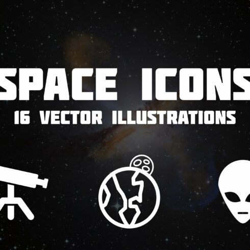 Space Icons - Set of 16 Vectors cover image.