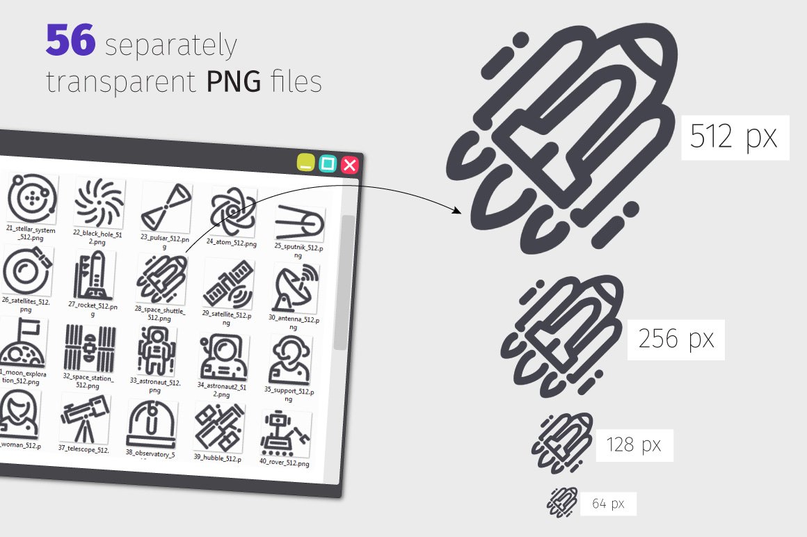 space line icons set3 93