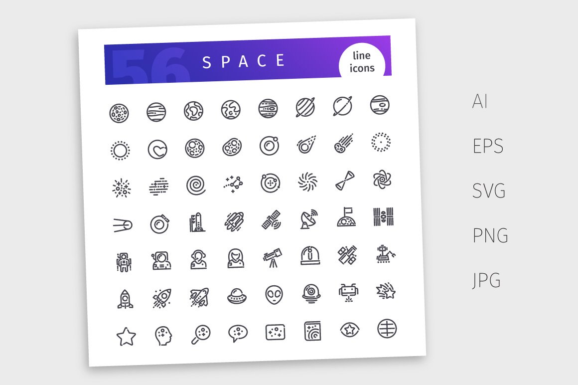 space line icons set4 409