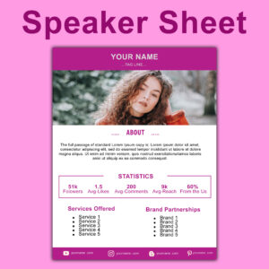 Speaker sheet design template - MasterBundles