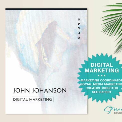 Digital Marketing Resume Template cover image.