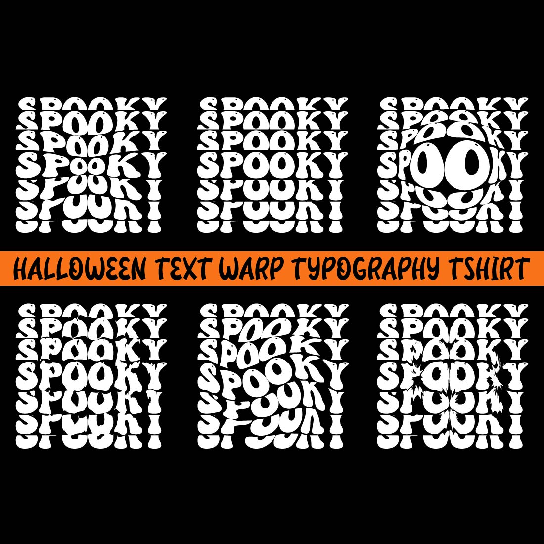 Spooky word warp hallowen t-shirt design cover image.