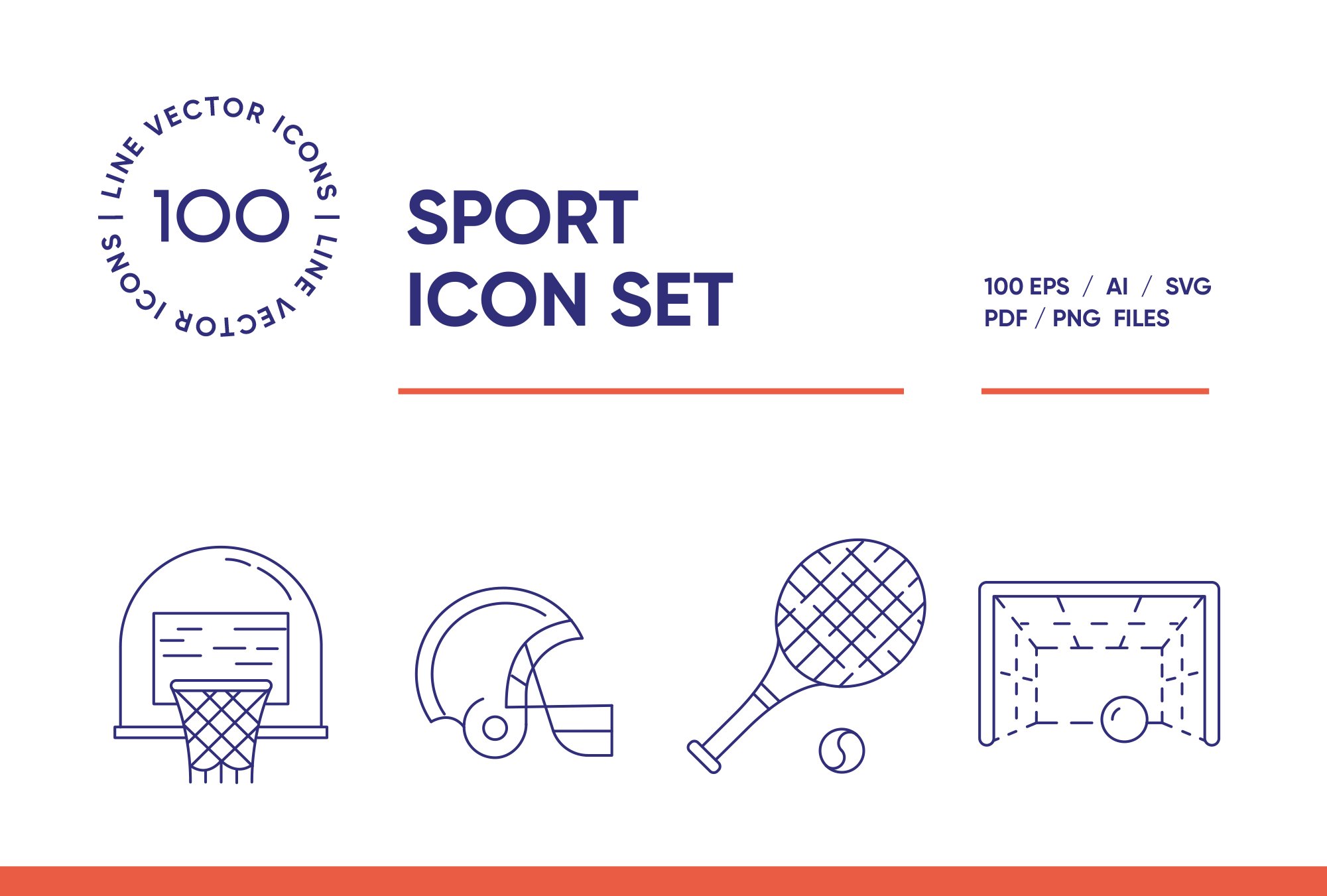 Sport & Extreme Line Icon Set cover image.