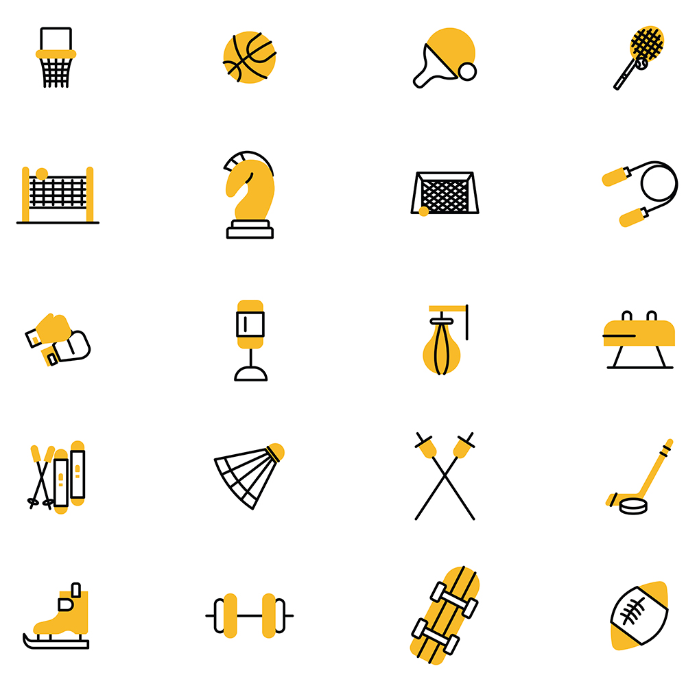 Bunch of different types of objects on a white background.