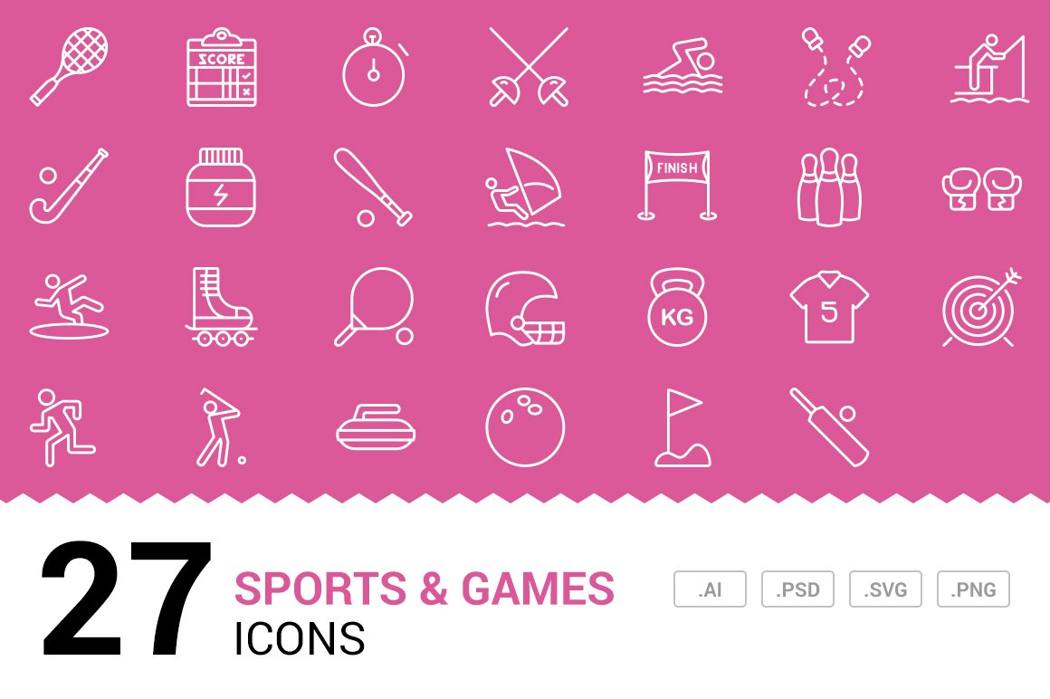 Sports / Games - Vector Line Icons cover image.