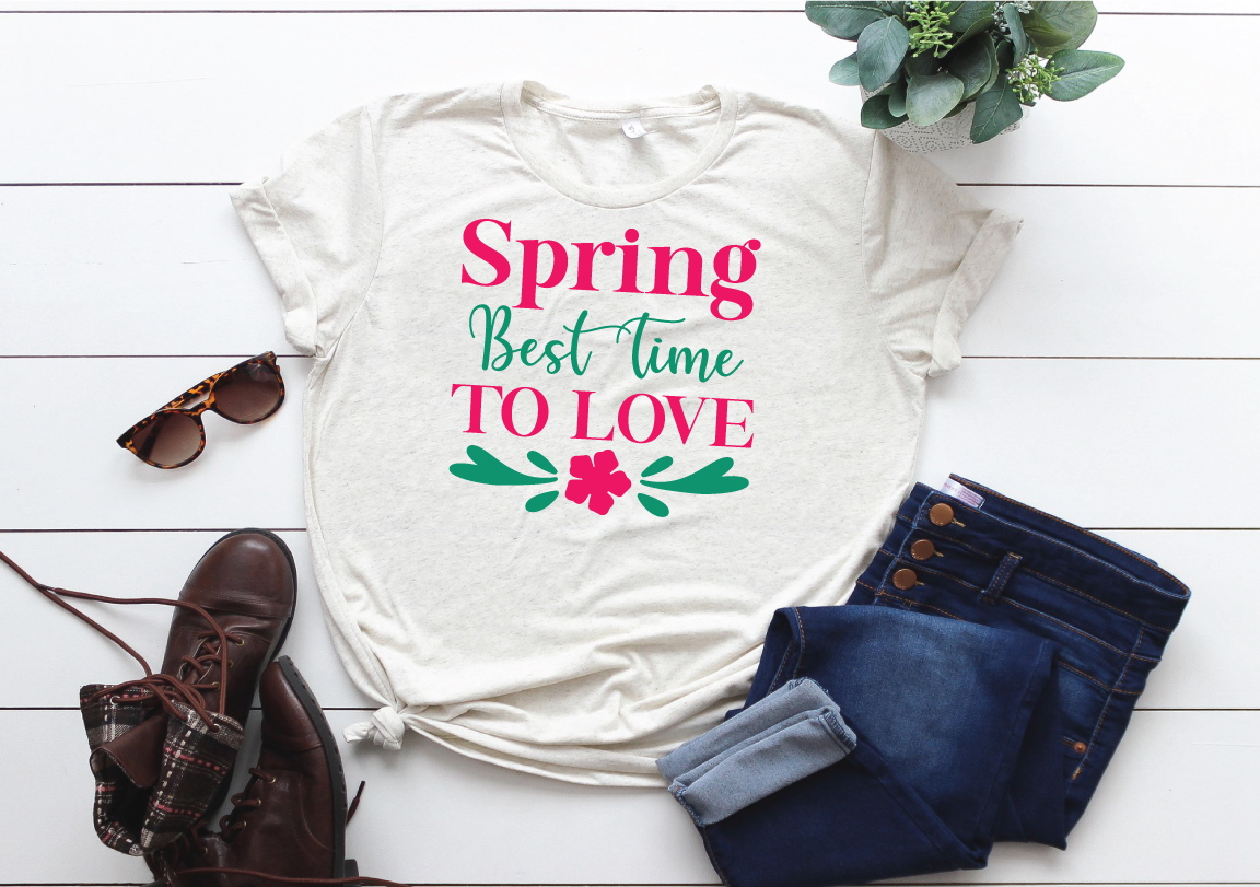 T - shirt that says spring best time to love.