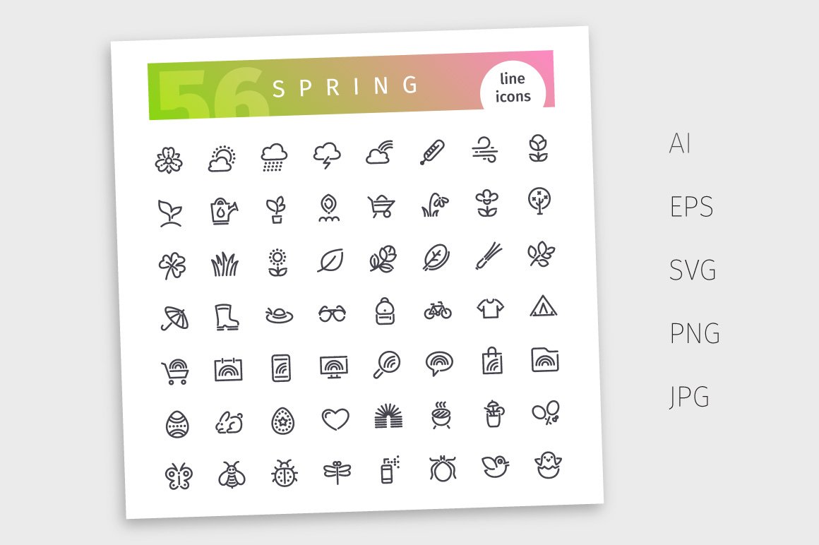 spring line icons set4 723
