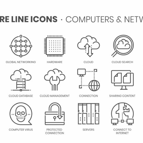 Computers & Network, square icons cover image.