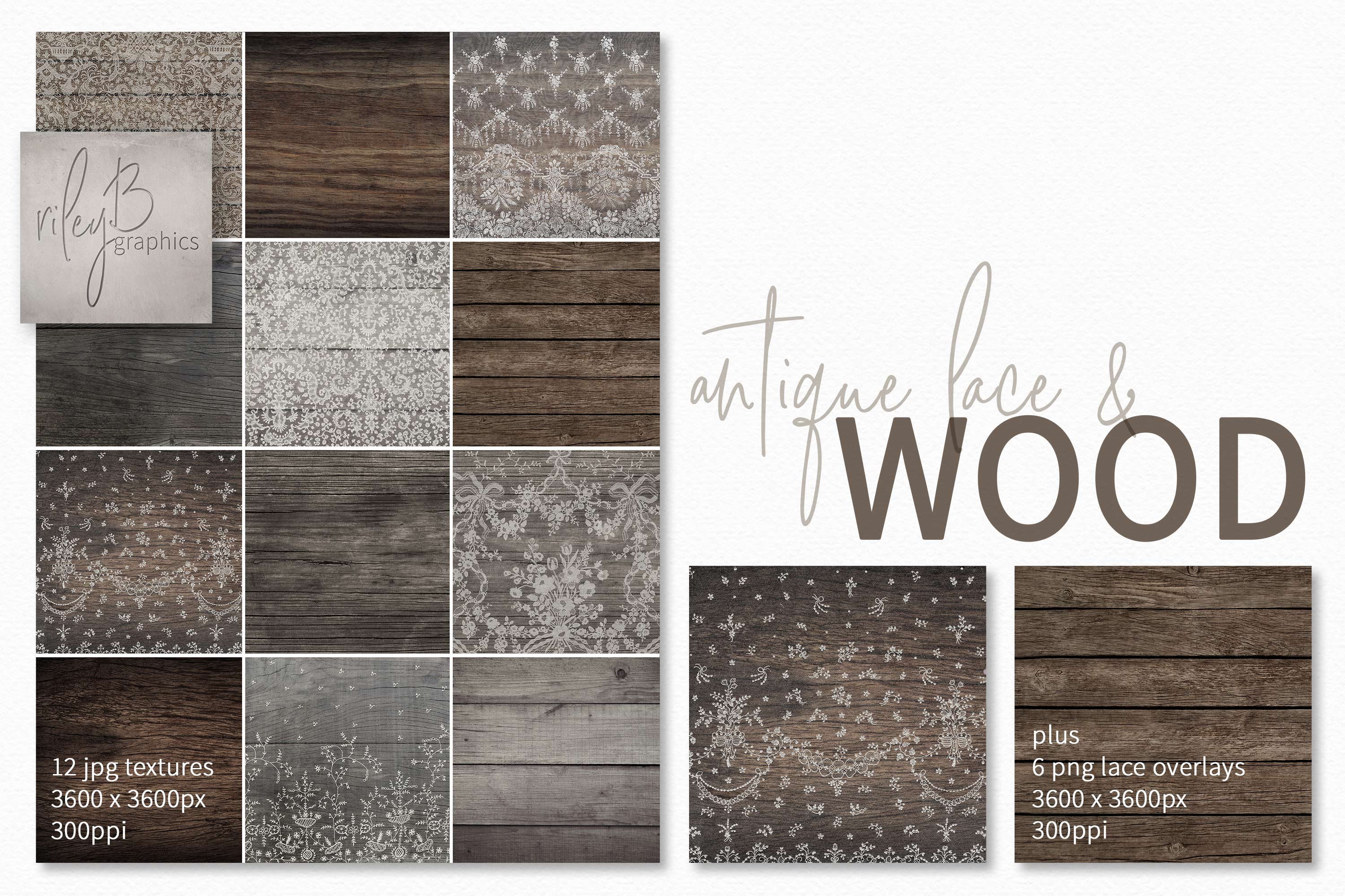 Antique Lace and Wood Textures cover image.