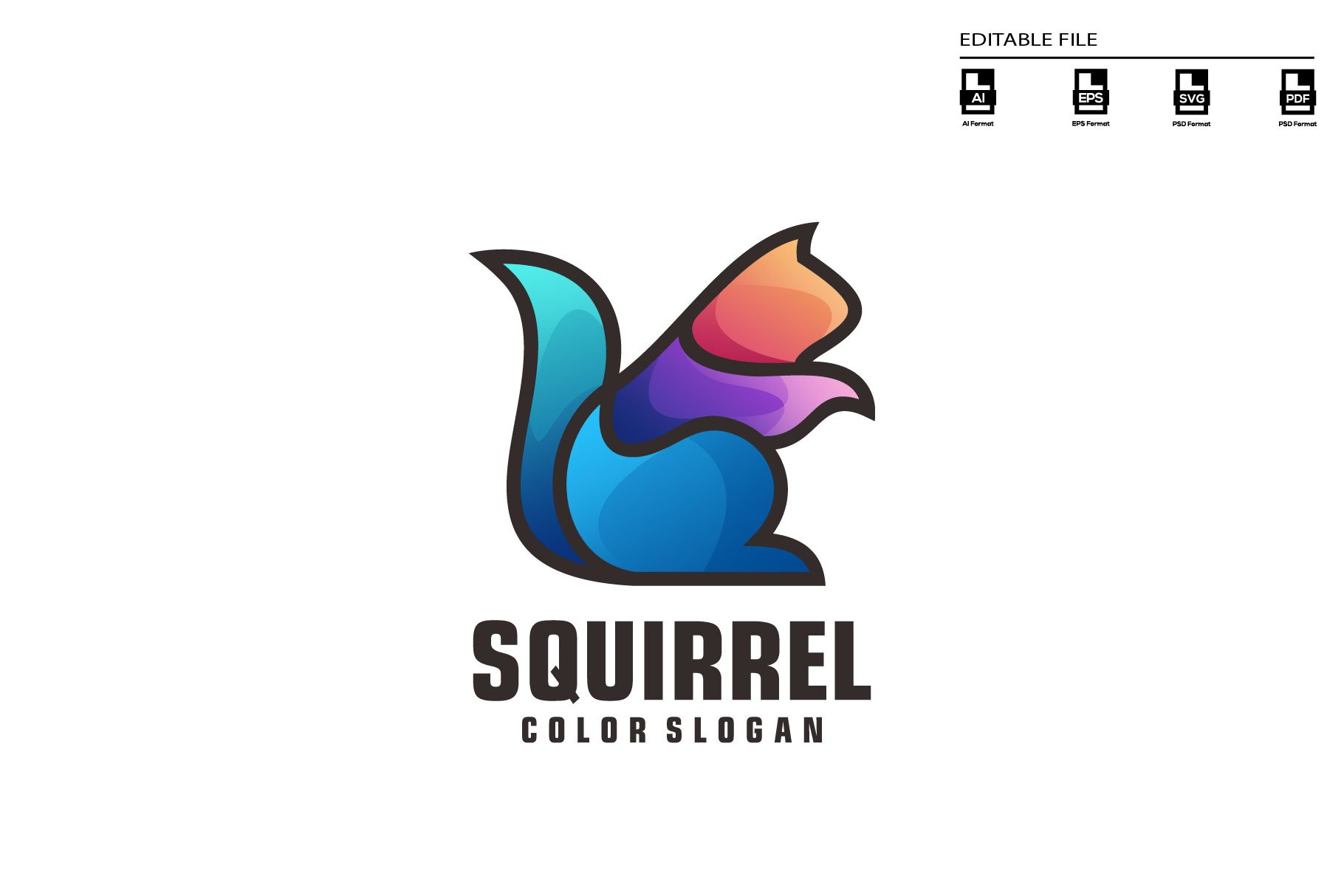 Squirrel colorful gradient logo cover image.