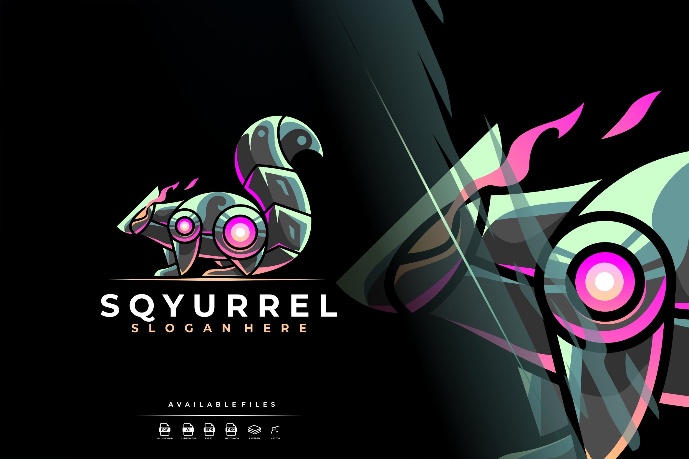 Unique Robotic Squirrel Mascot Logo cover image.