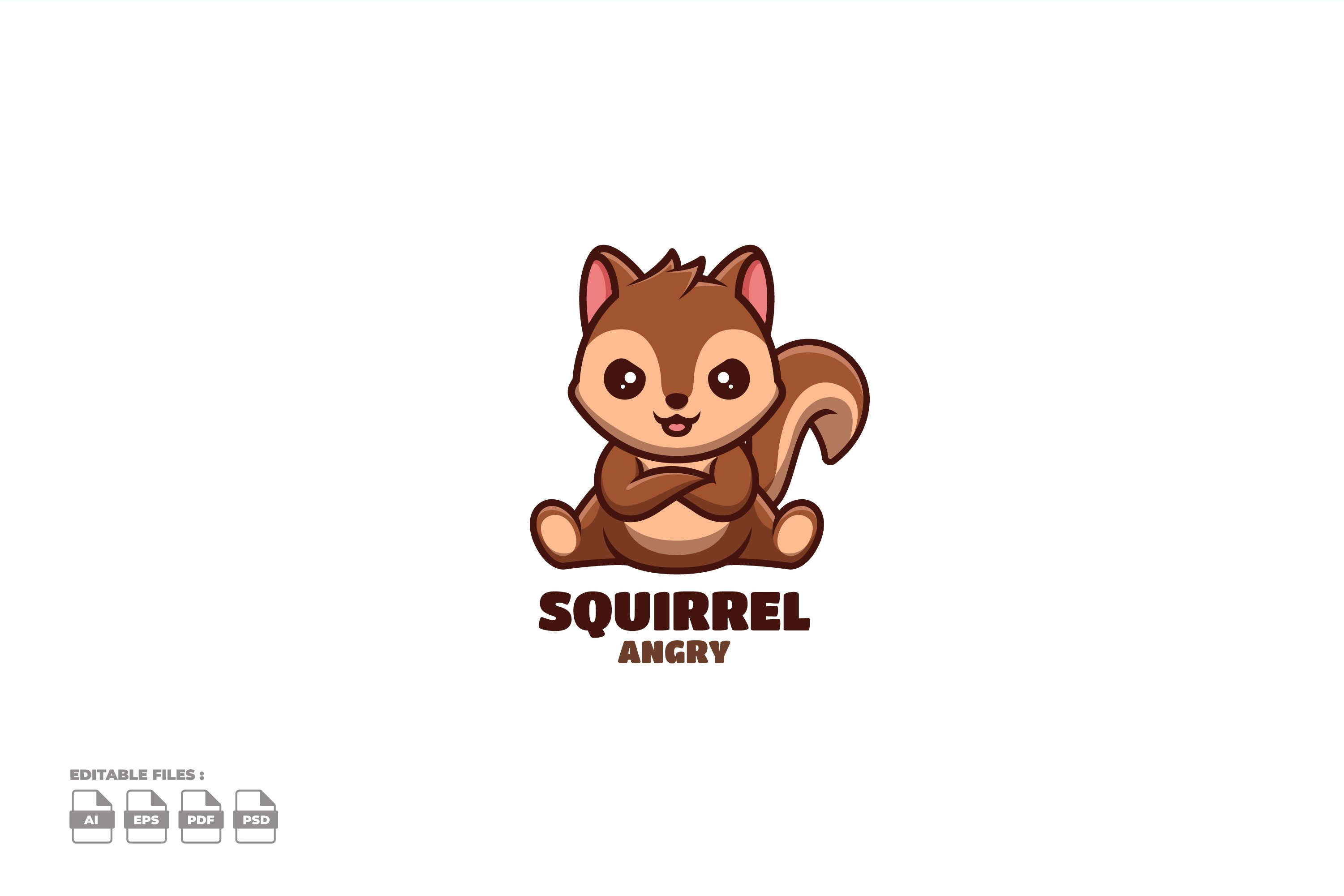 Angry Squirrel Cute Mascot Logo cover image.