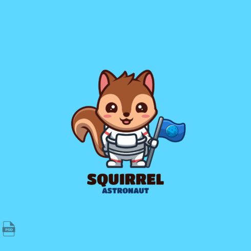 Astronaut Squirrel Cute Mascot Logo cover image.
