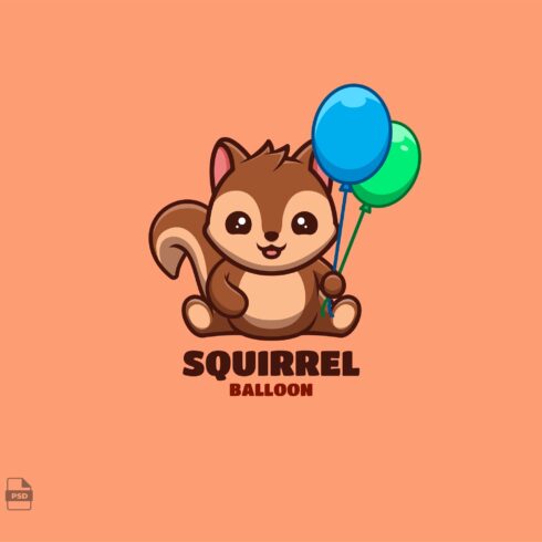 Balloon Squirrel Cute Mascot Logo cover image.