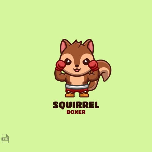 Boxer Squirrel Cute Mascot Logo cover image.