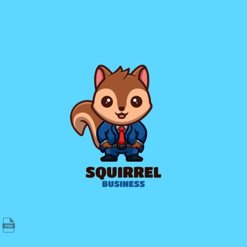Business Squirrel Cute Mascot Logo cover image.