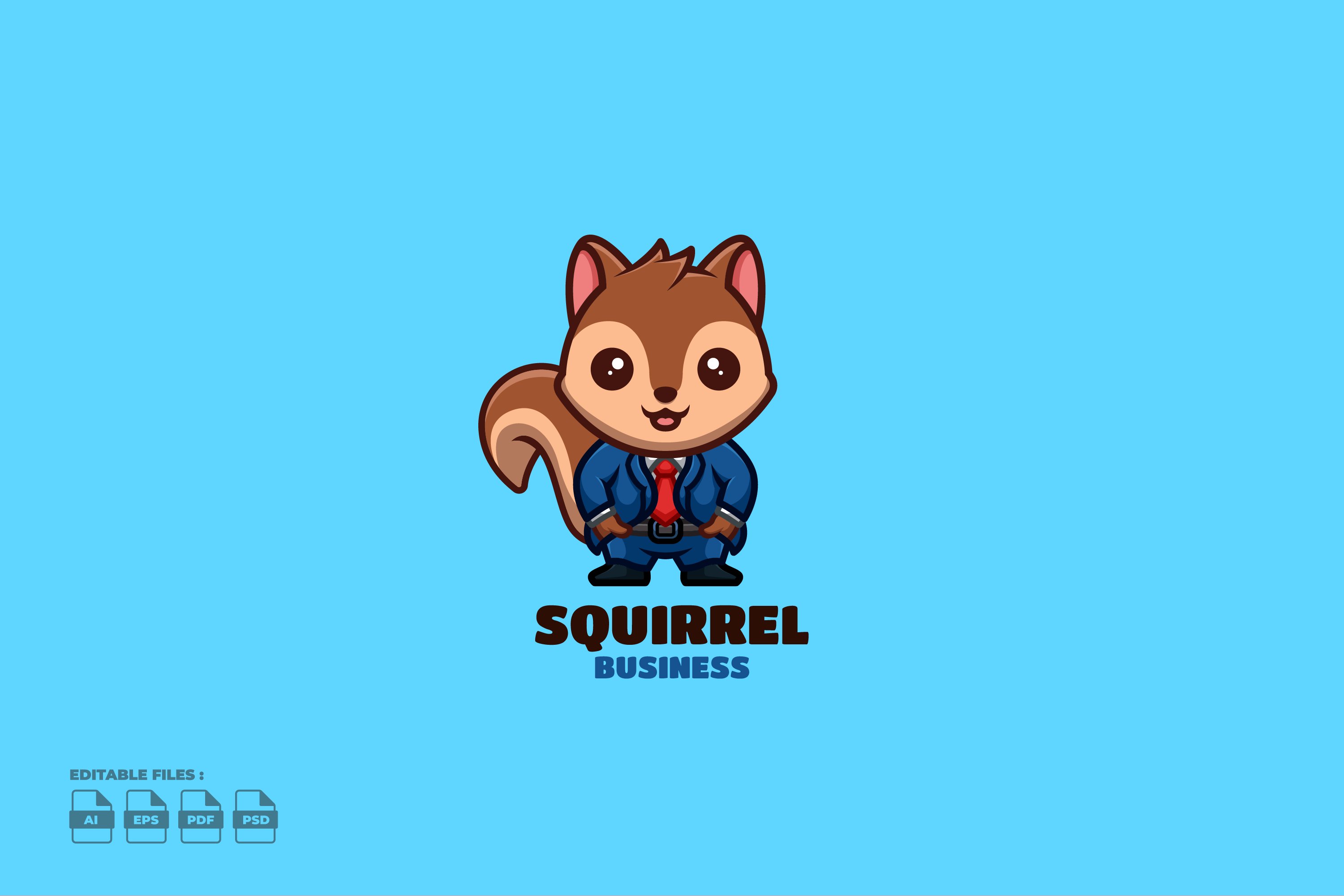 Business Squirrel Cute Mascot Logo cover image.