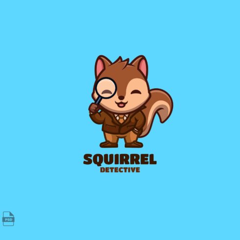 Detective Squirrel Cute Mascot Logo cover image.