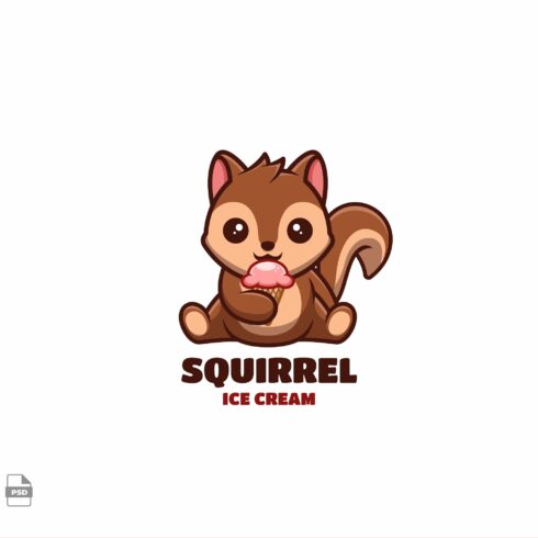 Ice Cream Squirrel Cute Mascot Logo cover image.