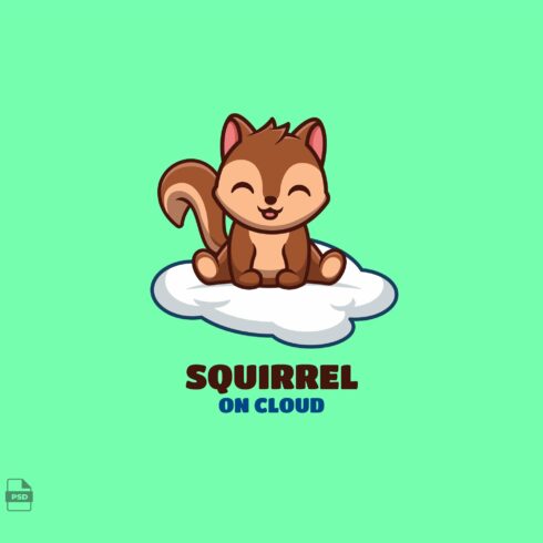On Cloud Squirrel Cute Mascot Logo cover image.