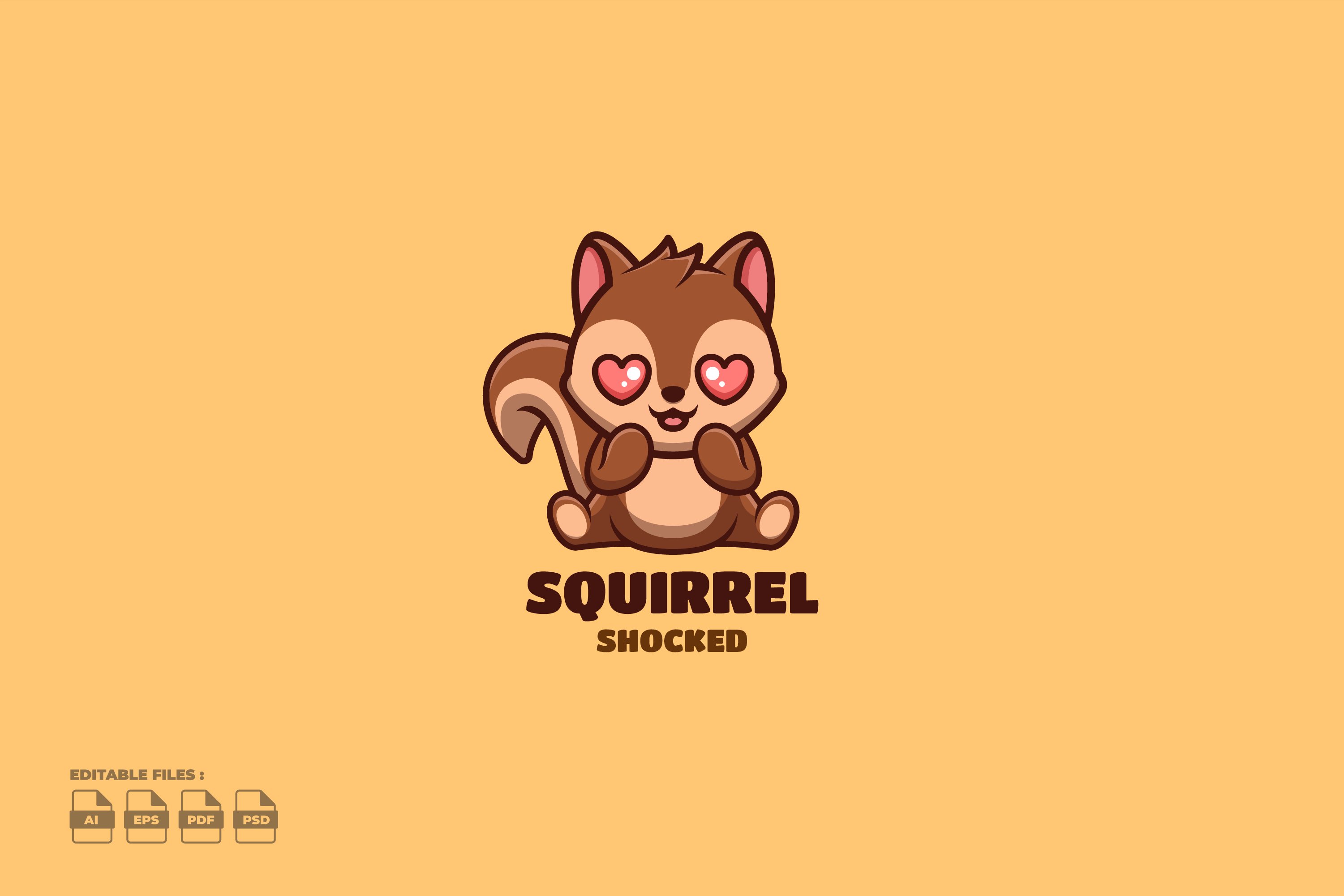 Shocked Squirrel Cute Mascot Logo cover image.