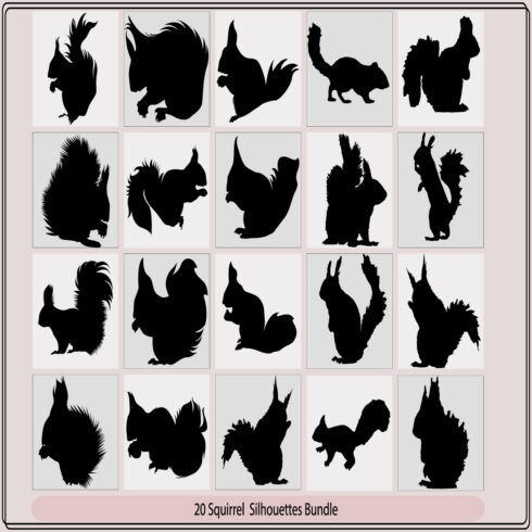 squirrels silhouette vector illustration cover image.