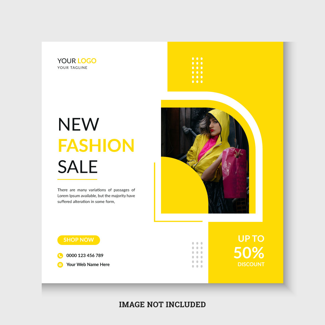 Fashion sale instagram post or social media banner design template cover image.