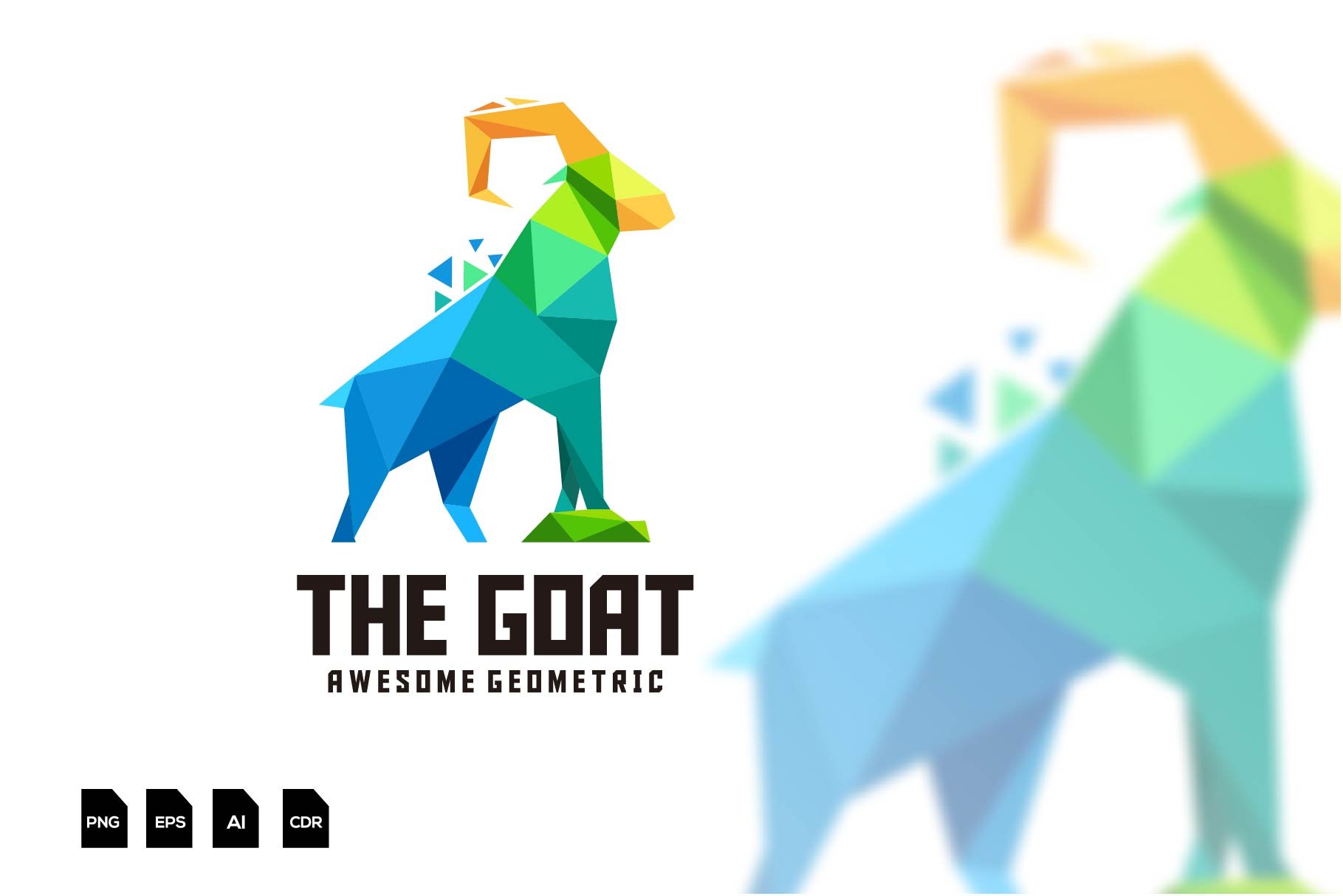 Goat geometric colorful logo cover image.